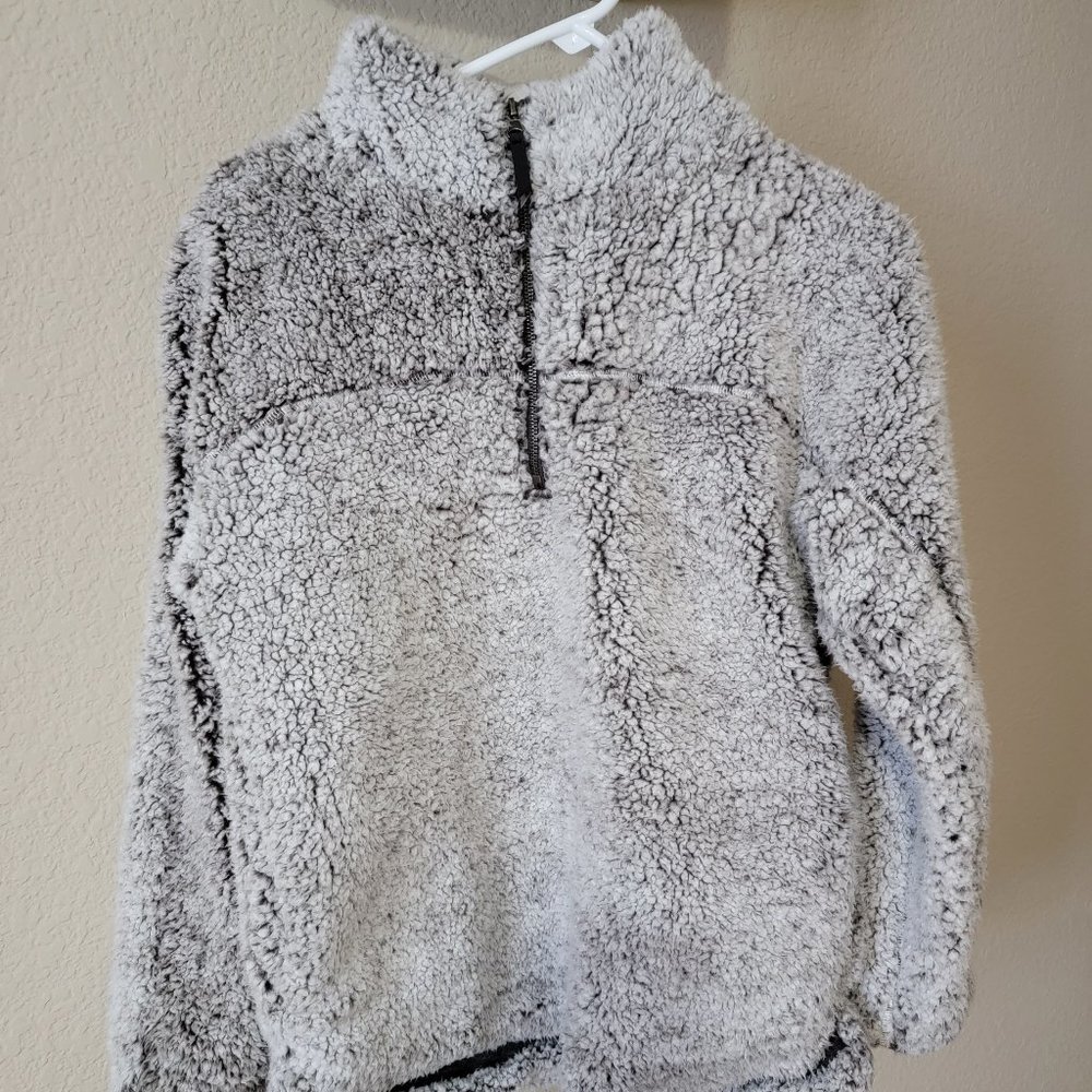 Elodie Women's Light Gray Sherpa 3/4 Zip Pullover, Size Women's XS, Ligh…